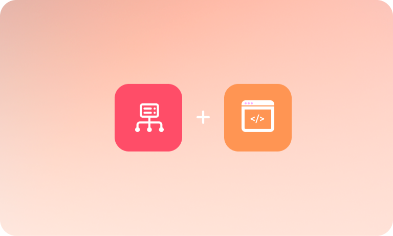 Een illustratie van een pictogram dat staat voor de CAPI, samen met een pictogram dat de Pinterest-tag illustreert. Er staat een plusteken tussen, wat aangeeft dat je ze moet combineren voor betere resultaten.