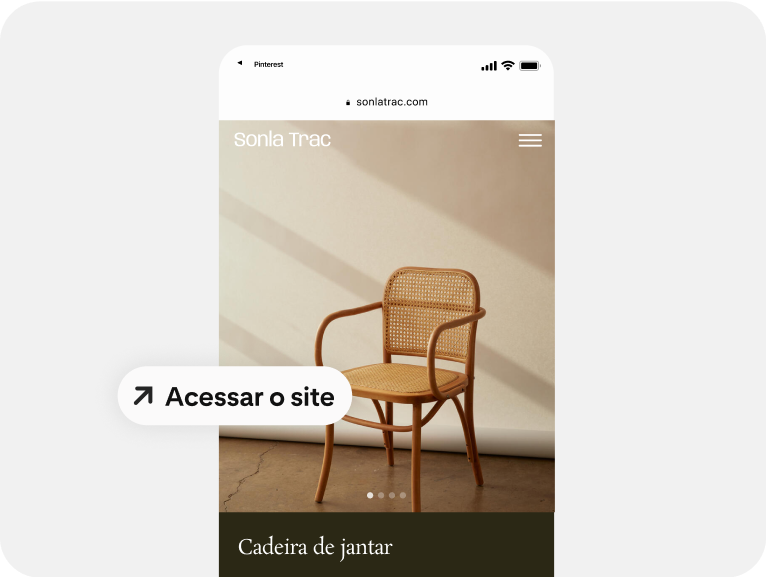 Anúncio de cadeira usa mobile deep link para ajudar as pessoas a comprar. 