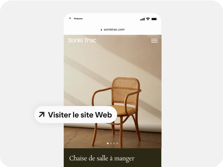 Une annonce pour un fauteuil associée à un mobile deep link facilitant l’achat. 