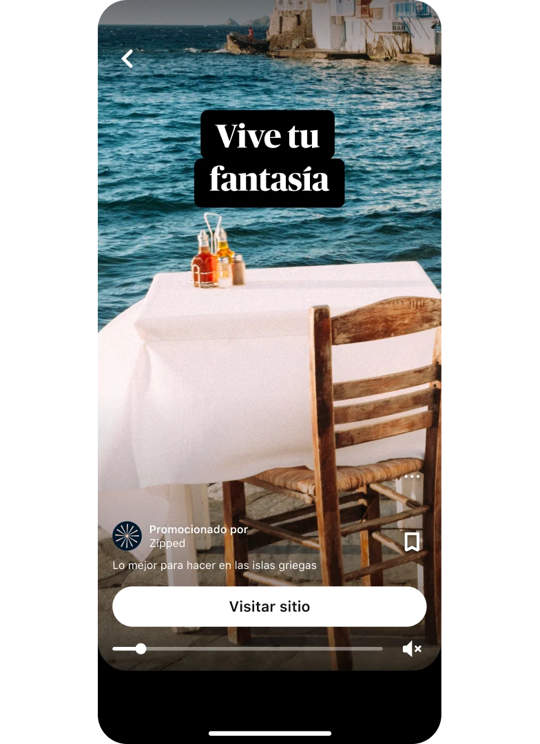 Miniatura de vista previa de un Idea Ad que muestra una pintoresca vista de la costa titulada "Vive tu sueño" con un botón que dice "Visitar sitio" ubicado en el centro abajo.
