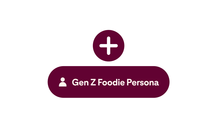 An "add" button with a "Gen Z Foodie Persona" tag.