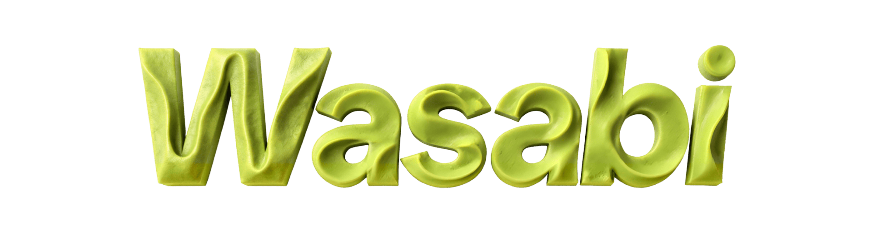 The word “Wasabi” in a bold and green font. 