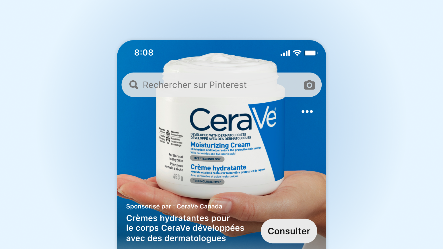 A Premiere Spotlight ad from CeraVe, along with graphics showing increased awareness and ad recall.