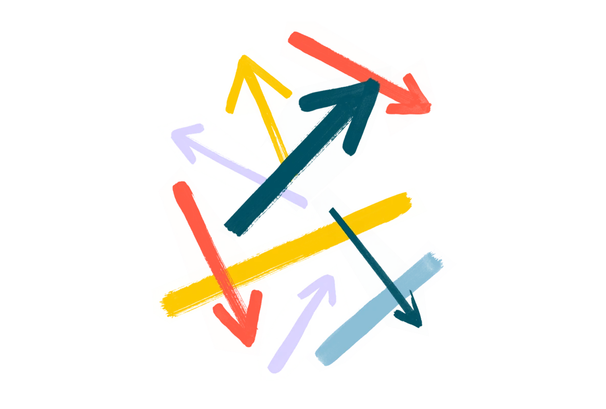 illustrazione che raffigura delle frecce che puntano in direzioni diverse
