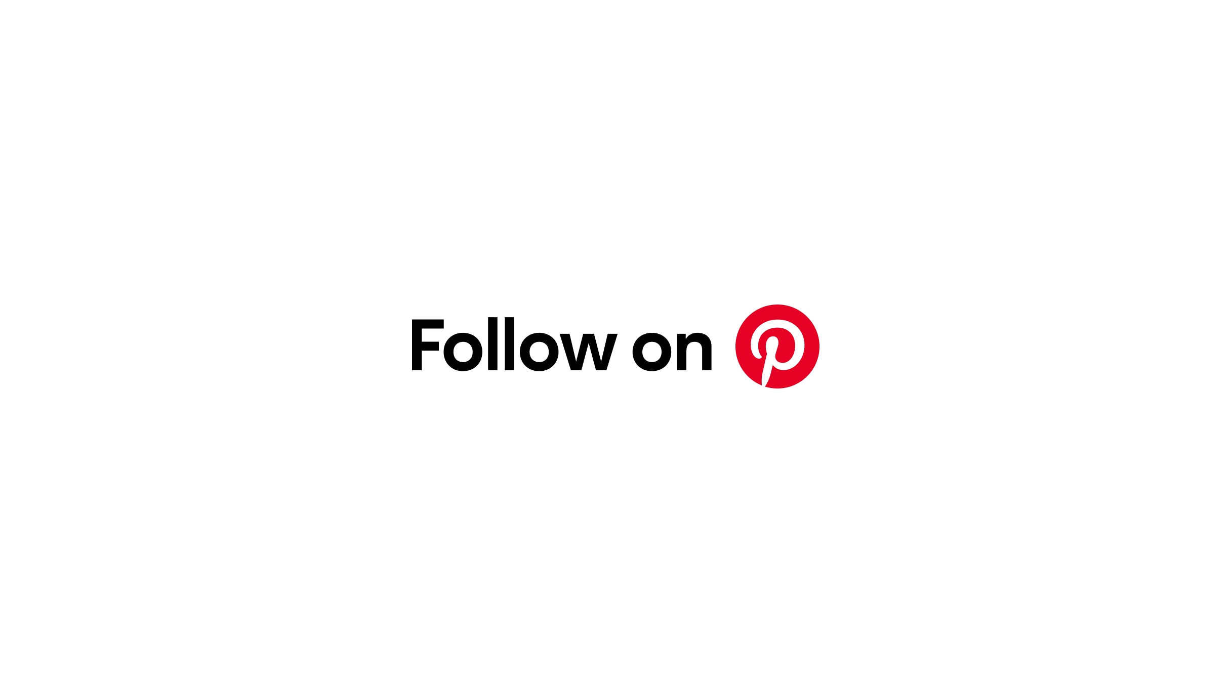 The words "Follow on" and a white Pinterest logo circled in red against a white background