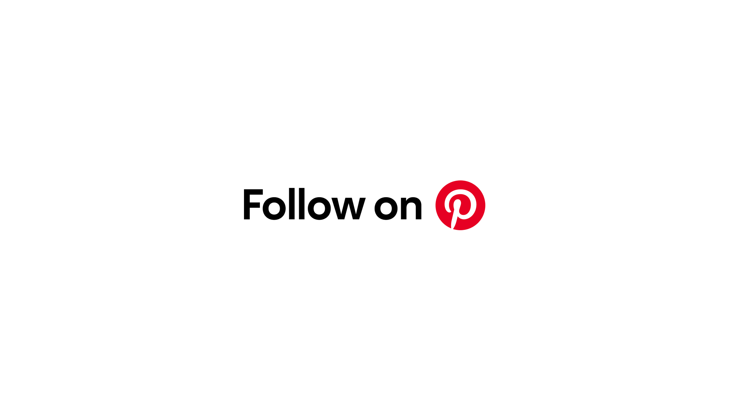The words "Follow on" and a white Pinterest logo circled in red against a white background