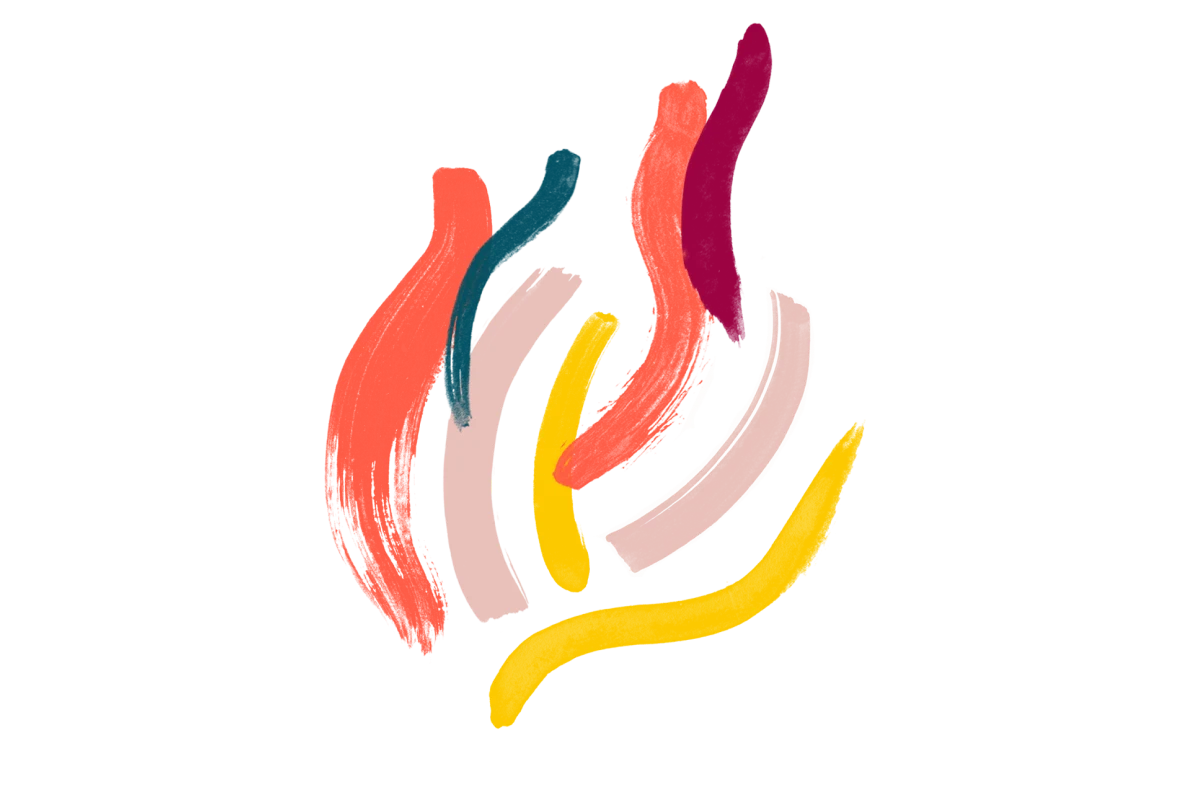 illustration de flammes de plusieurs couleurs