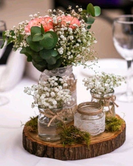 a centerpiece of roses