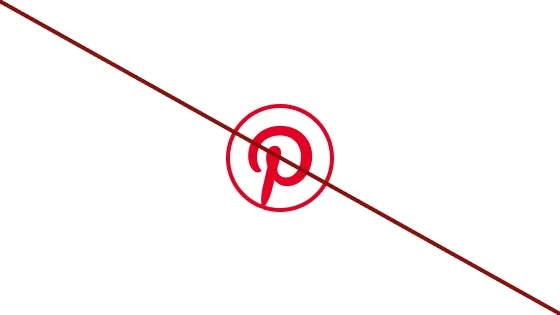 Strike-through of Pinterest logo circled in red on white background