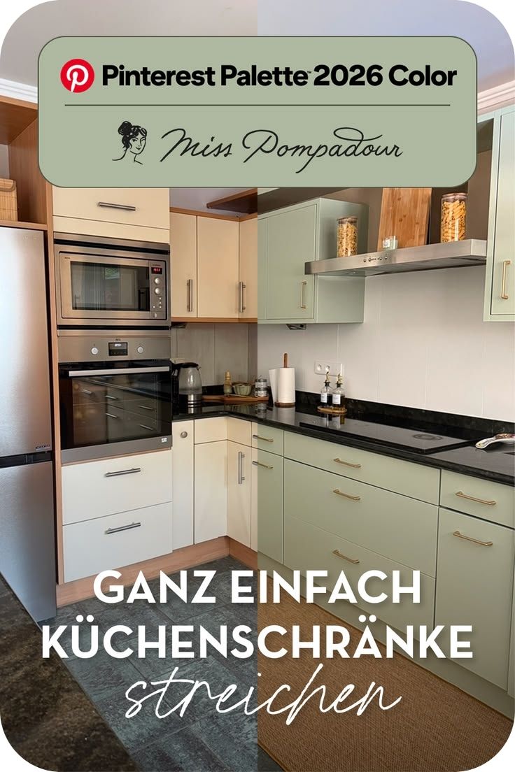 Kitchen with Green Cabinets