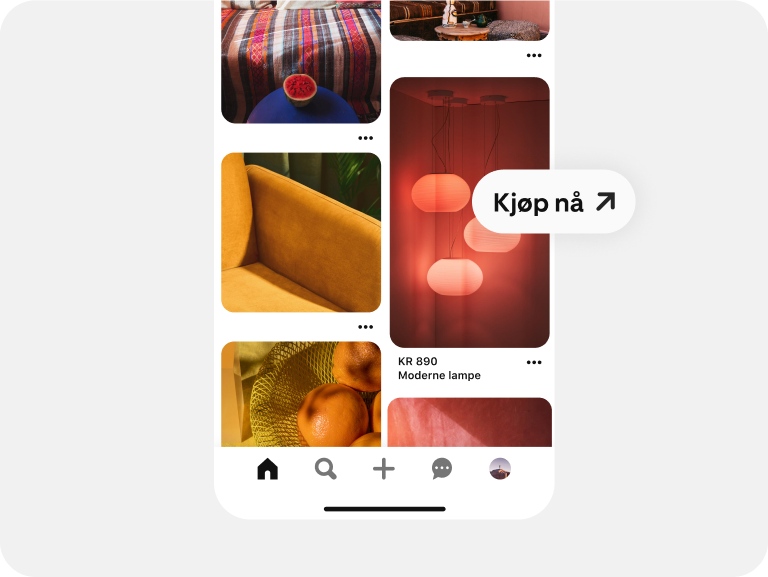 En Pin om lyssetting bruker direktelinker for å oppmuntre til klikk. 