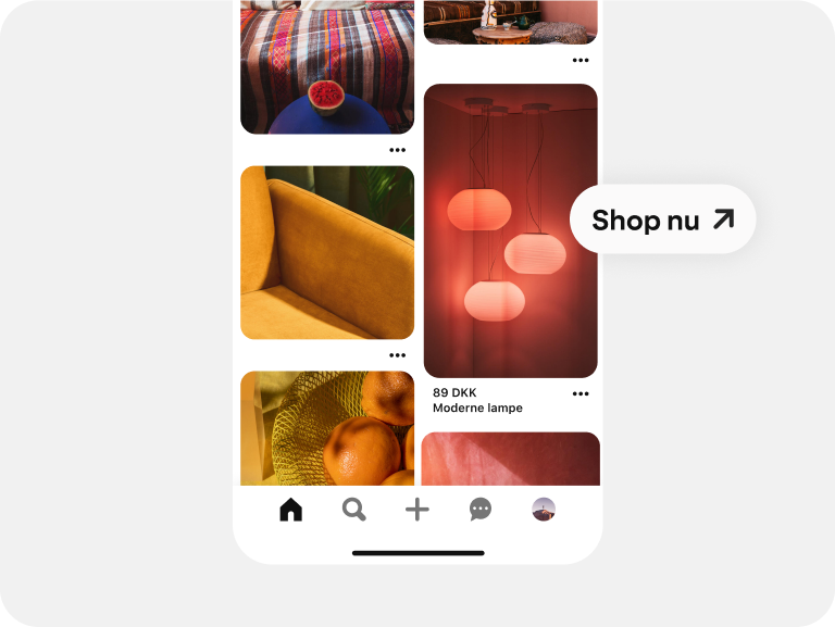 En pin med lamper bruger direkte links til at opfordre til at klikke. 