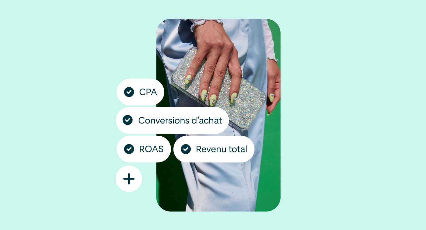 A mock-up of a Pinterest Pin featuring tags related to the API for Conversions