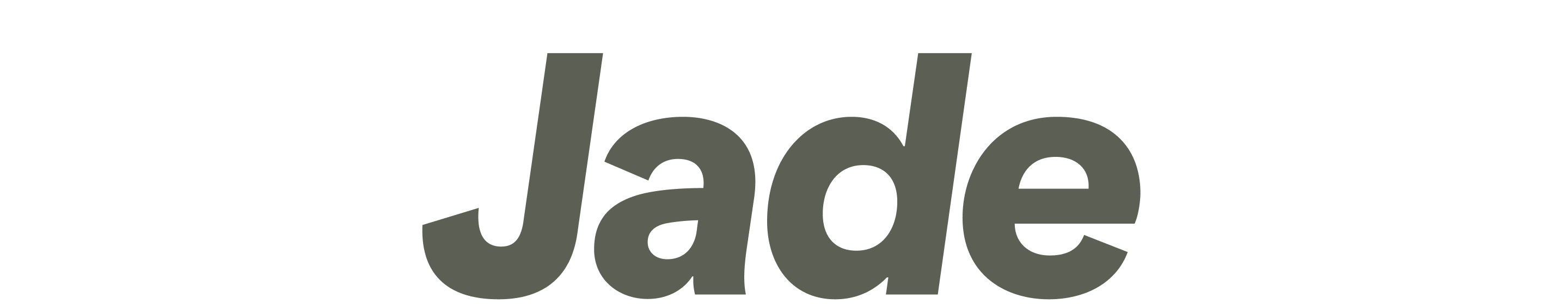 La palabra “Jade” escrita en fuente verde y negrita. 