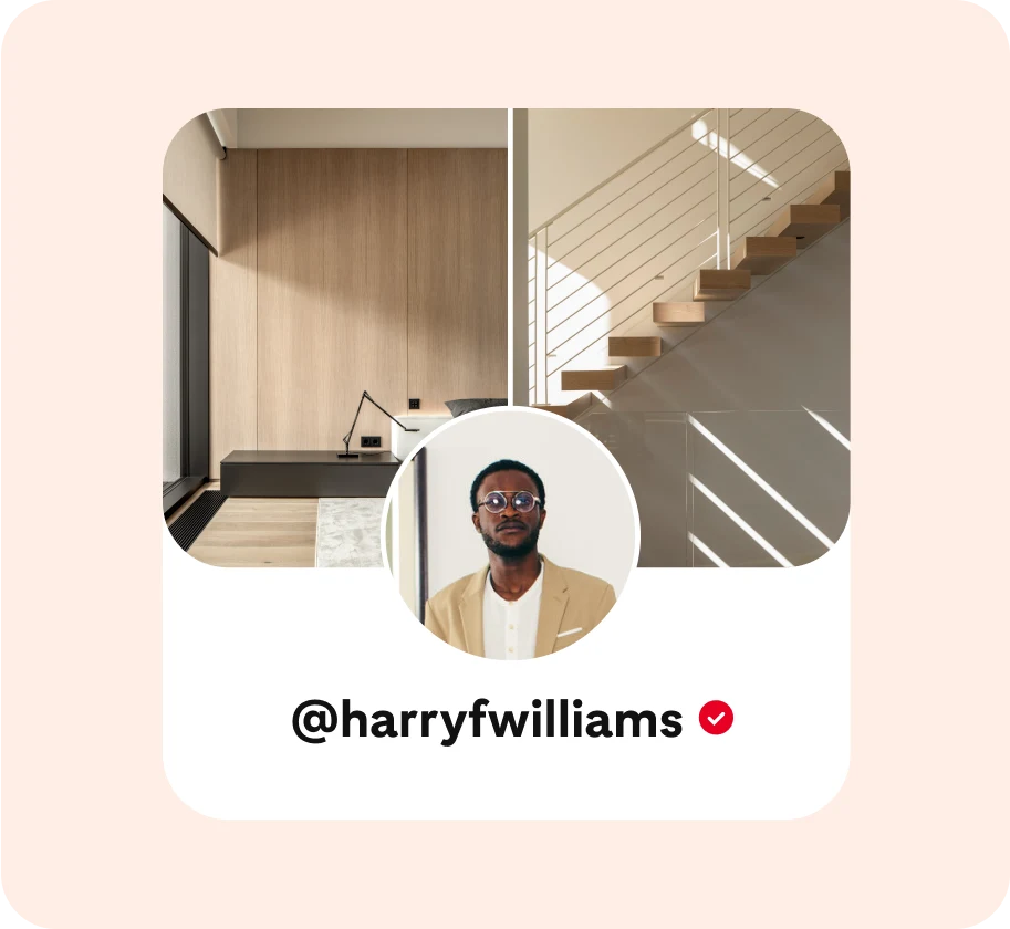 Thumbnail eines Profils eines schwarzen Mannes, der sich Architekturbilder merkt
