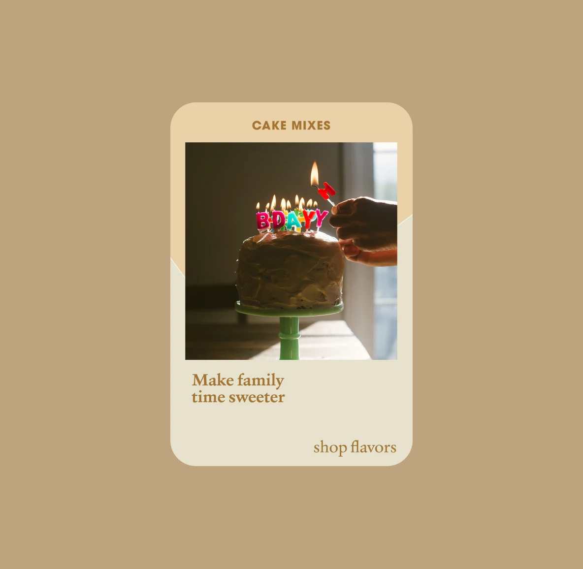 Pin featuring a birthday cake with candles that read “BDAY” with on-screen text that reads: “Make family time sweeter.”