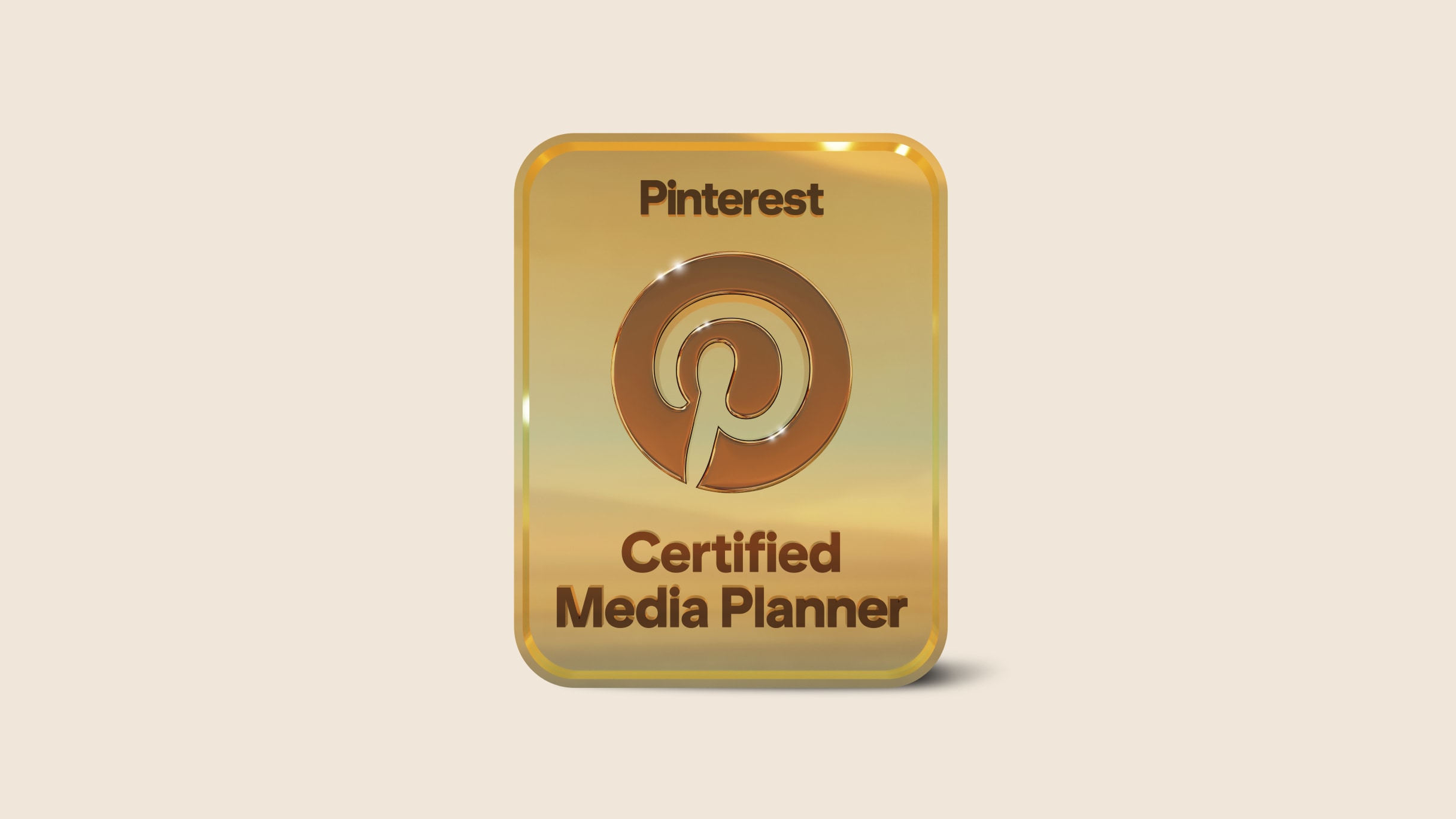 A gold badge shows that someone is a Certified Media Planner.