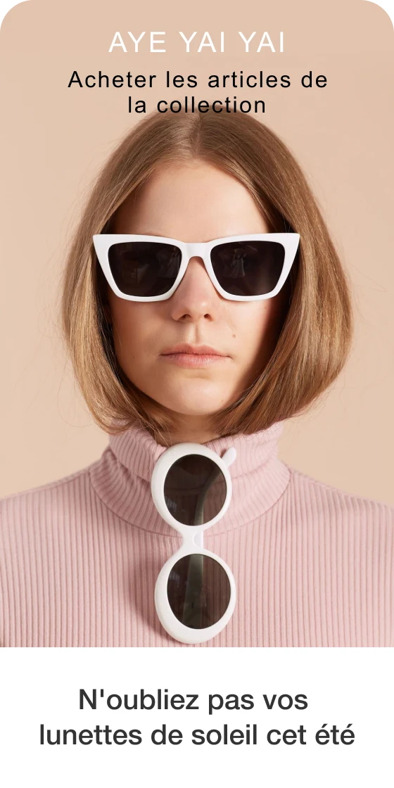 Création d'une Épingle à partir de la photo d'une personne portant des lunettes de soleil avec du texte en dessous