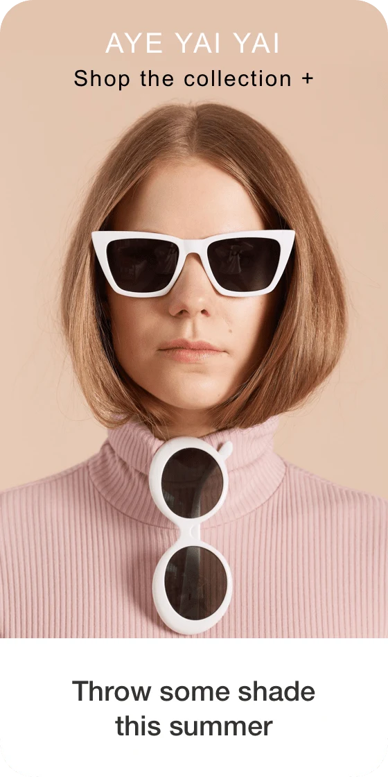 Image of a Pin being created containing a photo of a person wearing sunglasses with subtext