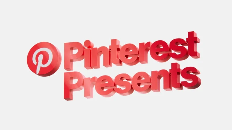 The red Pinterest Presents logo on a white background
