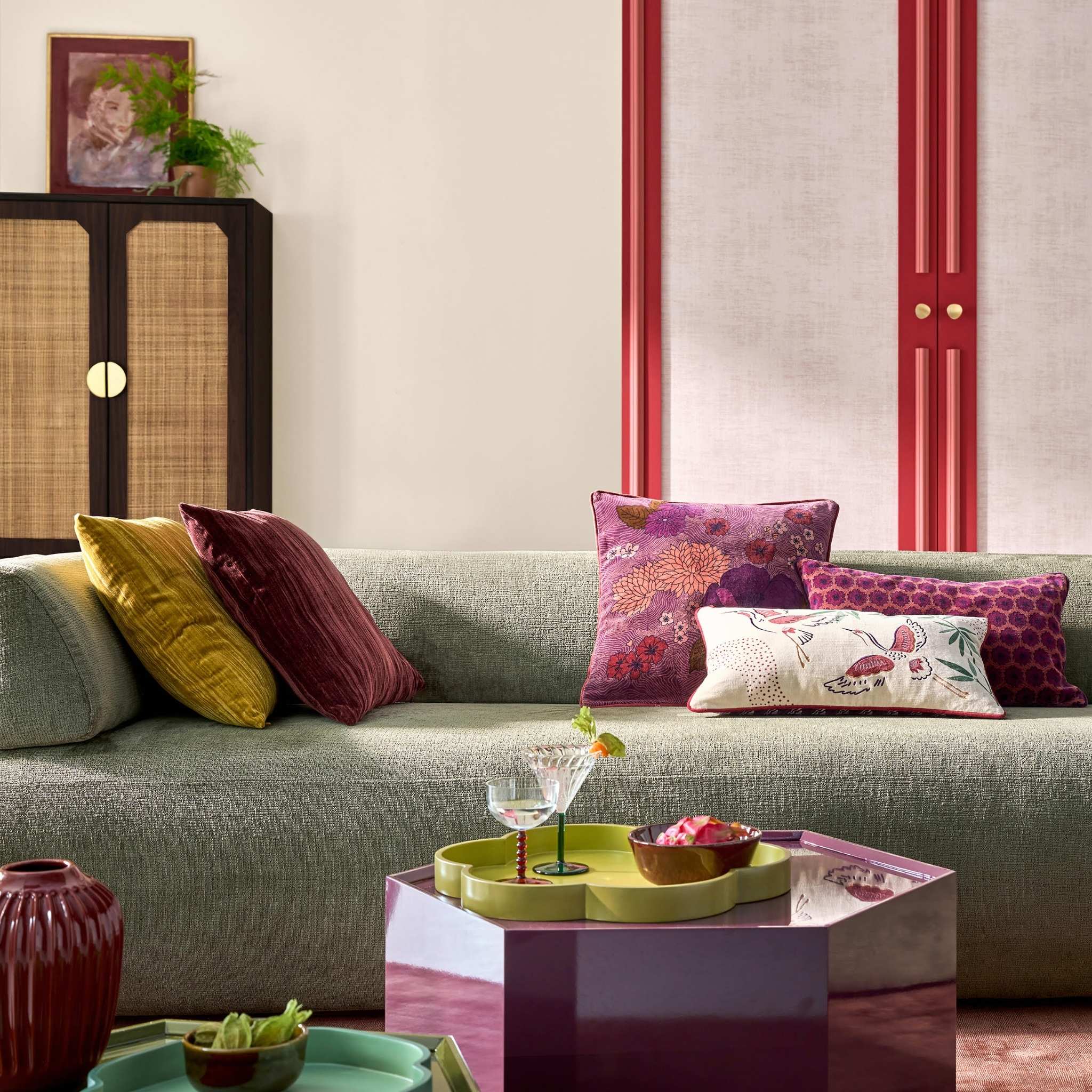 Living room space with a couch