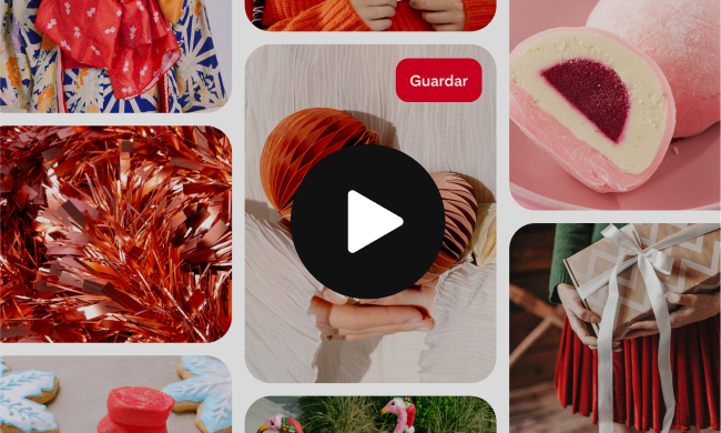 Un videoclip de un feed festivo de Pinterest en el que aparecen comida y decoraciones.