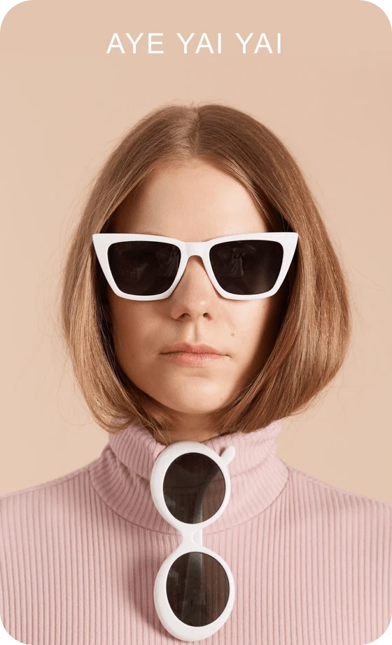 Imagem de um Pin a ser criado contendo uma fotografia de uma pessoa a usar óculos de sol com texto