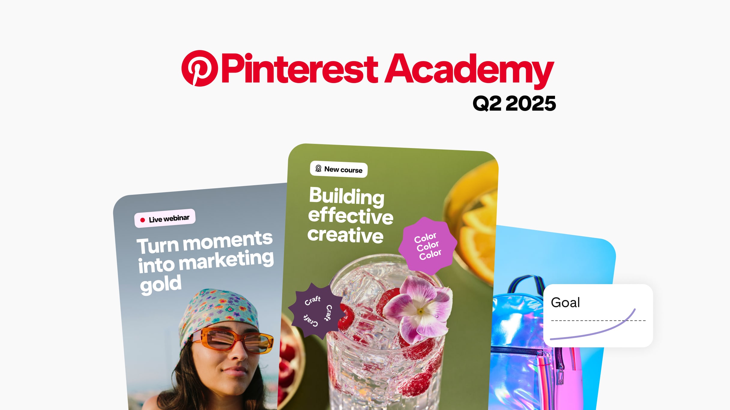 Thumbnail images of what’s new from Pinterest Academy.