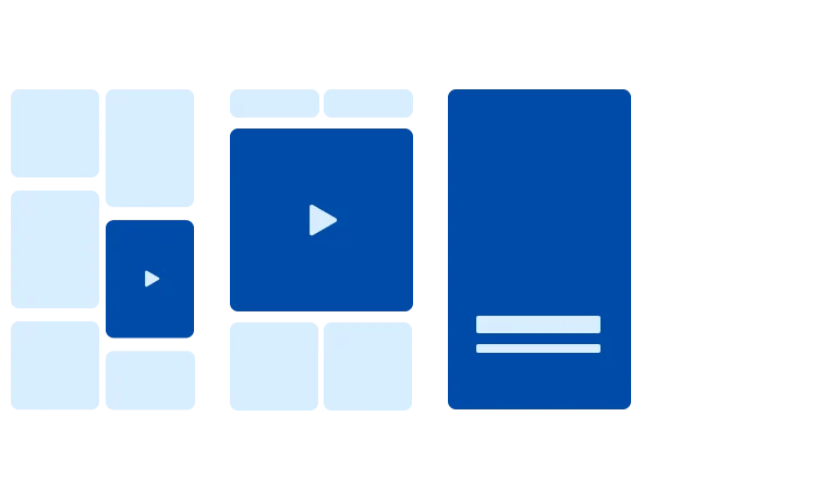 Trois modèles montrant les formats d’annonces privilégiés pour la partie Notoriété du funnel marketing. 