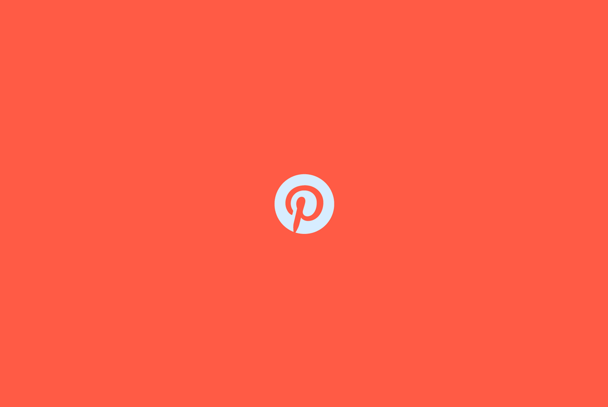 Das Pinterest Logo, animiert in verschiedenen Farben mit verschiedenen Hintergrundfarben