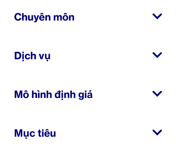 Những dòng chữ thể hiện cách bạn chọn Pinterest Partner để làm việc: chuyên môn, dịch vụ, mô hình định giá và mục tiêu