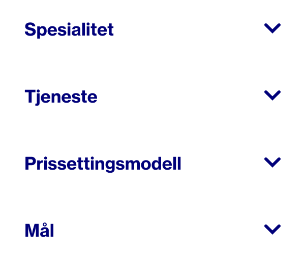 Ord som viser hvordan du velger Pinterest-partnere å jobbe med: spesialitet, service, prismodell og mål