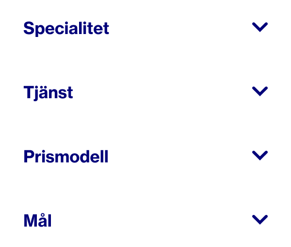 Ord som visar hur du väljer Pinterest Partners att arbeta med: specialitet, service, prissättningsmodell och mål