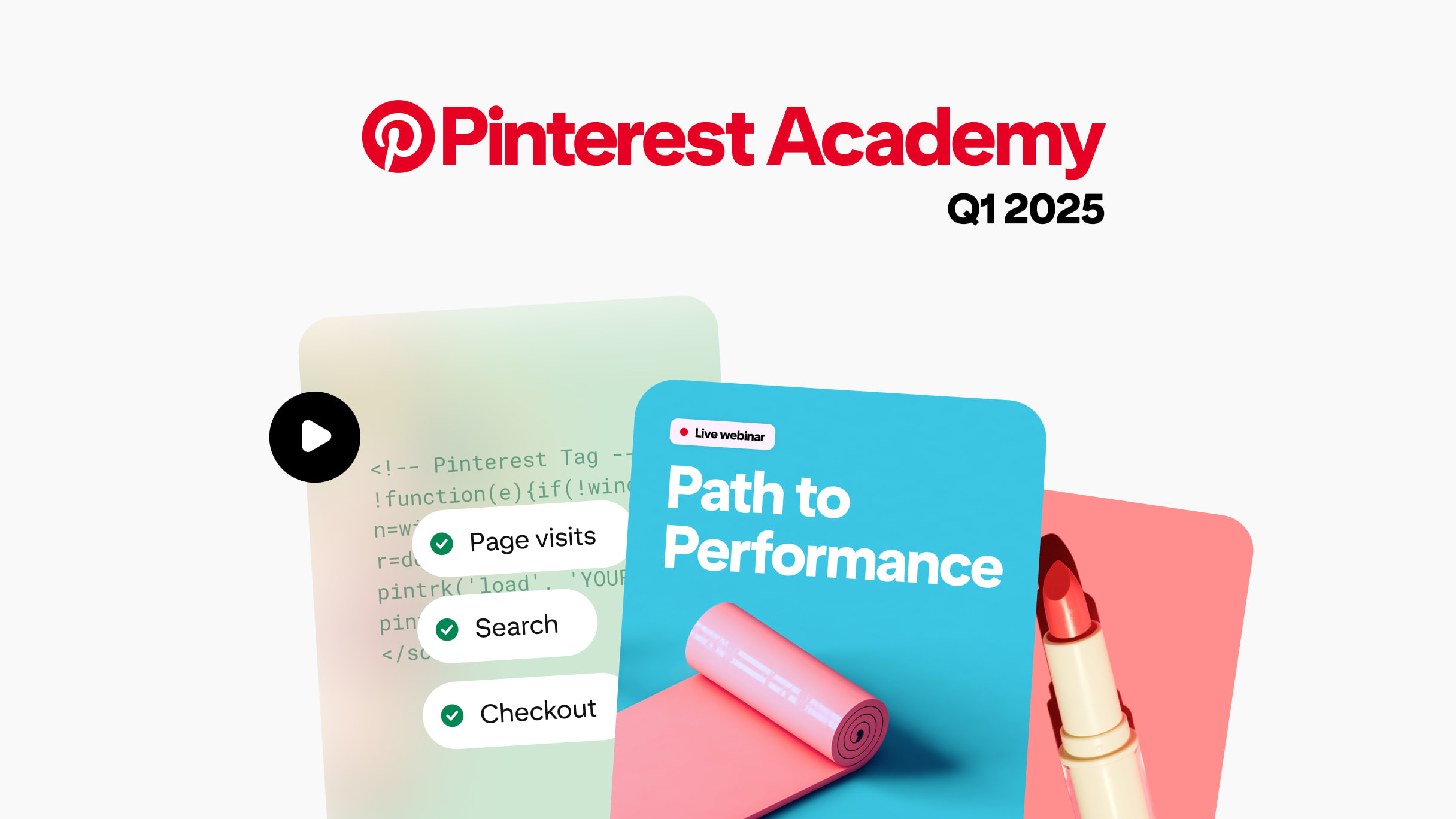 Images of learning content from Pinterest Academy.