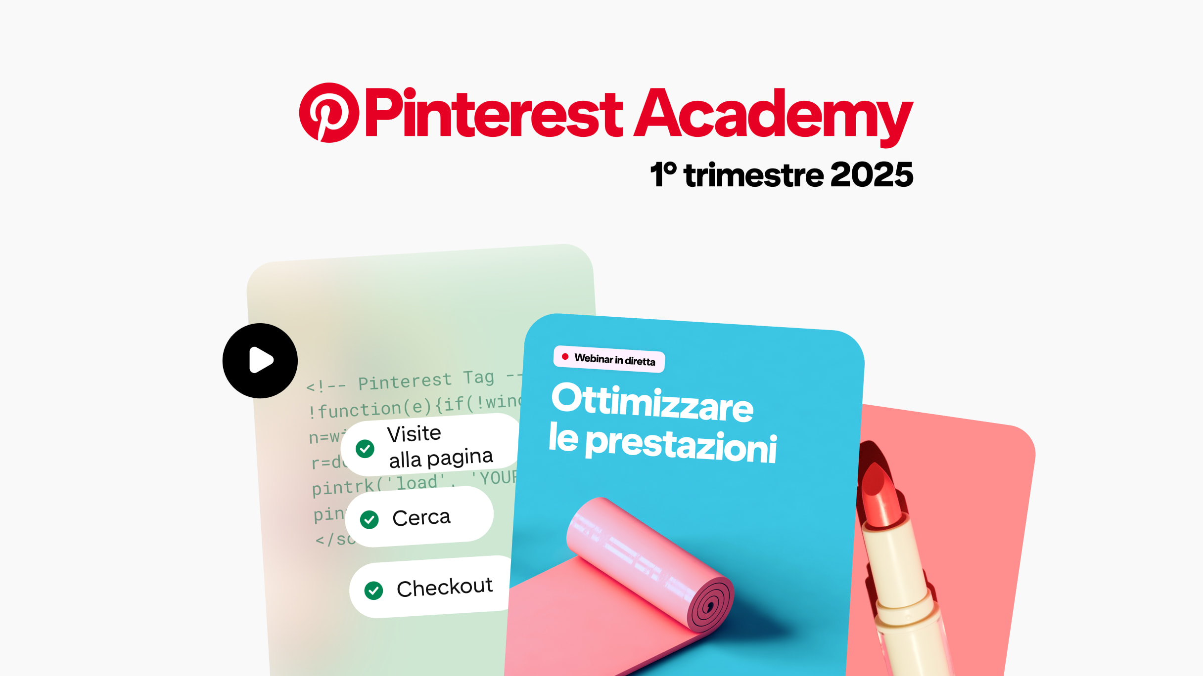 Immagini di contenuti didattici di Pinterest Academy.