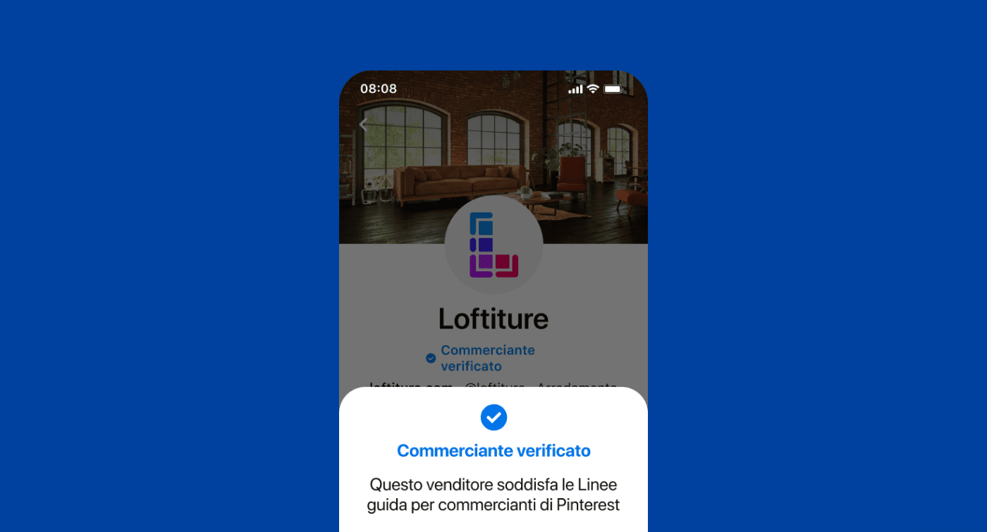 Pin on a blue background for a brand called Bluxome, featuring a light pink scarf draped across a white chair and including values-based badges: eco-friendly, inclusive and invested in good