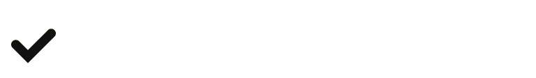 A tick icon in black