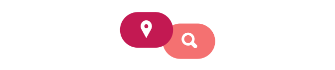 A map icon and a search icon
