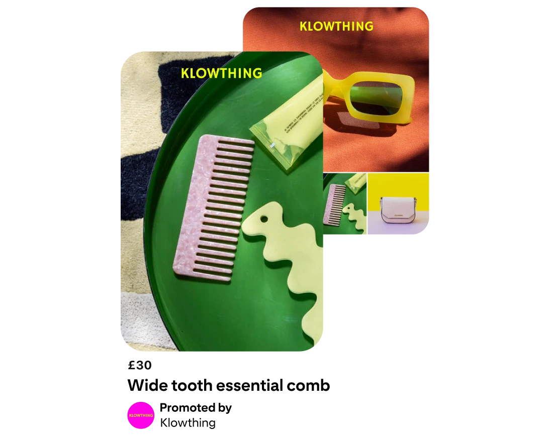 Two promoted Pins featuring various hair and body accessories such as combs, sunglasses and bags.