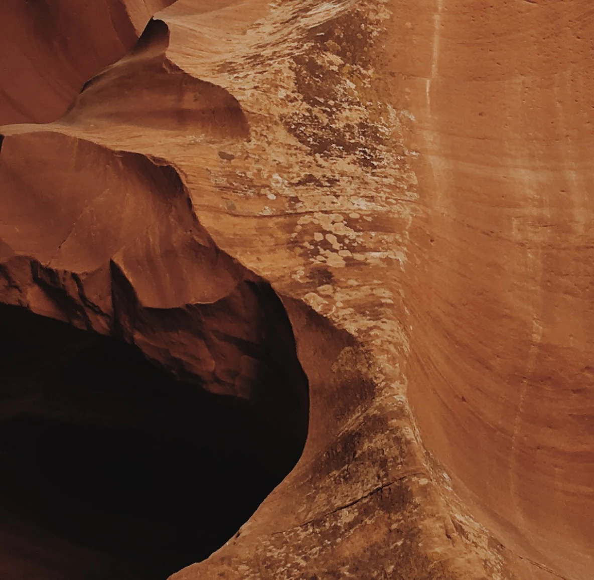 An aerial view of a dessert sandstone rock formation