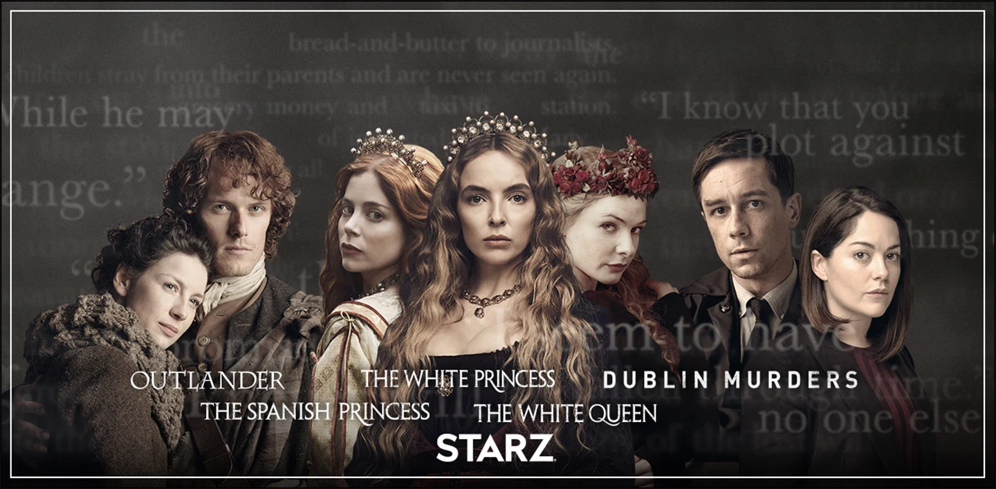 Image of the stars of different shows from the Starz network
