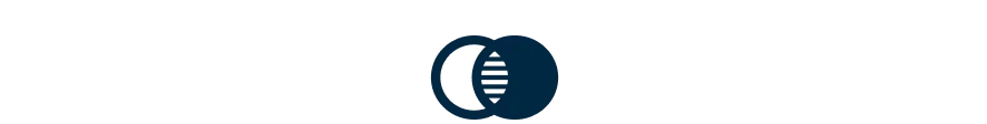 Et ikon av et venndiagram i to deler