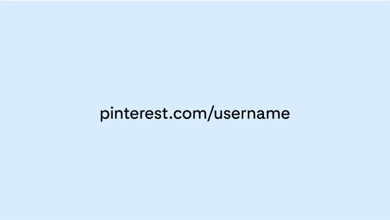 Eine zentrierte Beispiel-Konto-URL vor einem hellblauen Hintergrund