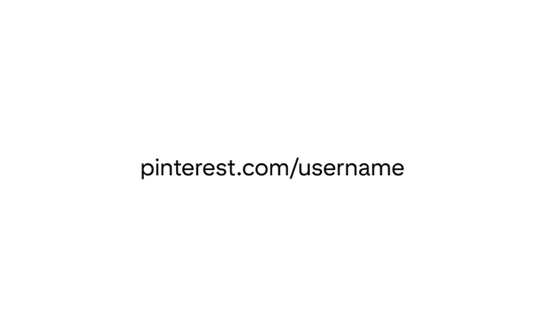 A sample account URL centered on a white background