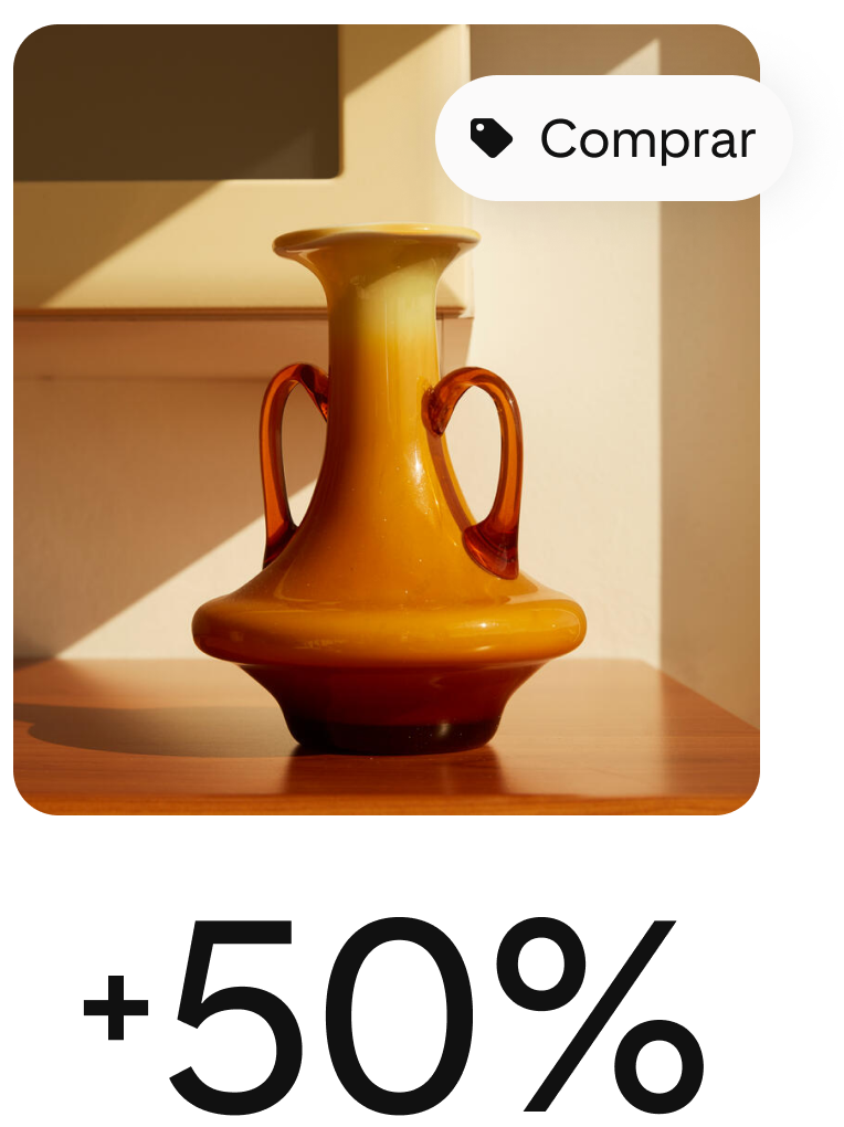 Un Pin con opción de compra de un jarro marrón con un ícono que indica que se puede comprar.