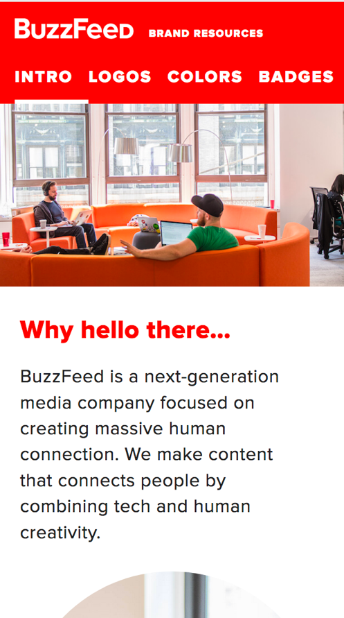 BuzzFeed Brand website mobile screenshot