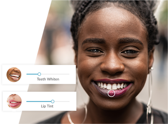 use la herramienta de tinte de labios para agregar color de labios a las fotos