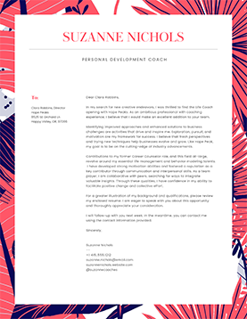 Suzanne Nichols - Cover Letter Template