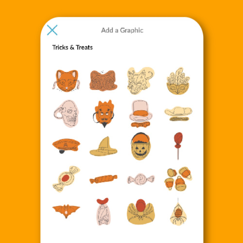 Mobile app stickers for autumn and Halloween, available in the PicMonkey mobile app. 