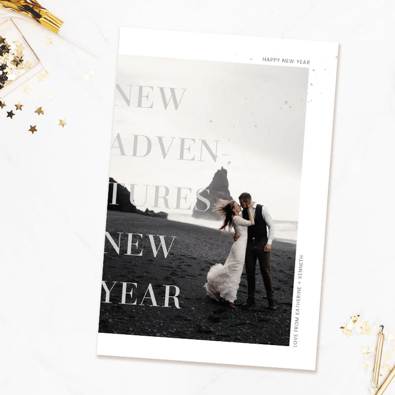 New Year's card template available for customizing in PicMonkey.